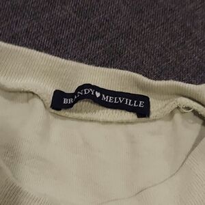 Brandy Melville Yellow Short Sleeve Tee Embroidered Butterfly